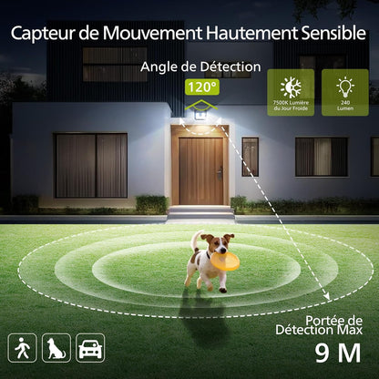 Lampe Solaire 120 LED avec Détecteur – Ultra Lumineuse, 3 Modes, Étanche IP65 – Sécurité Jardin & Maison