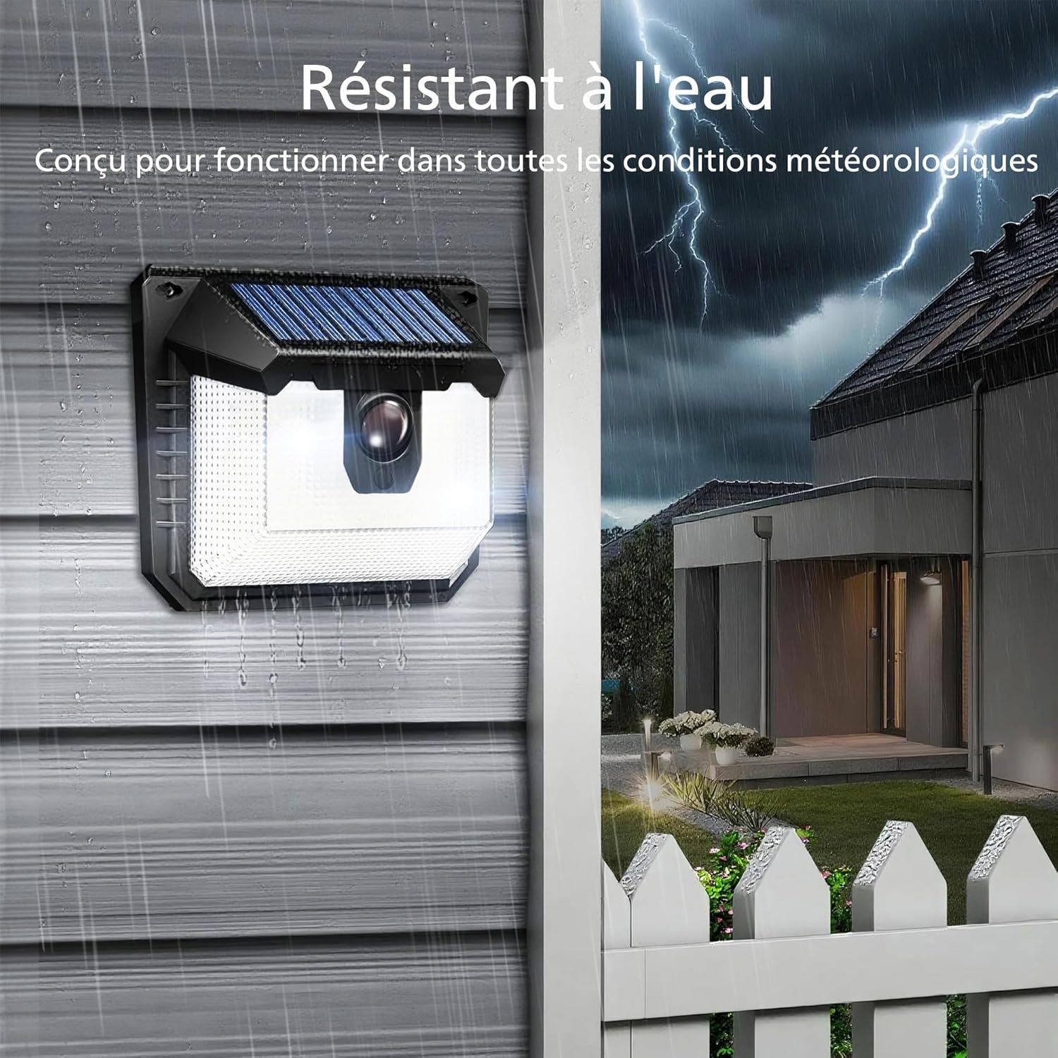 Lampe Solaire 120 LED avec Détecteur – Ultra Lumineuse, 3 Modes, Étanche IP65 – Sécurité Jardin & Maison